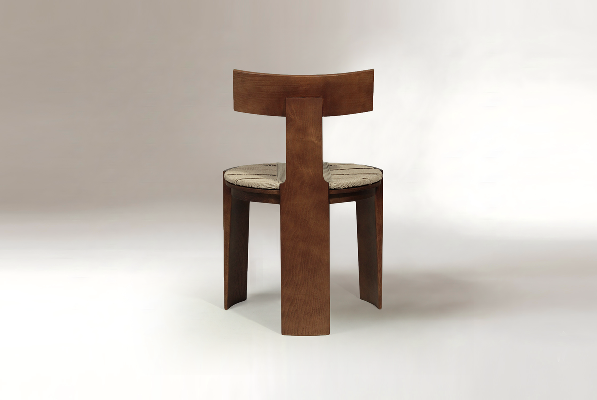 Nest Dining Chair walnut-colour ash back view by Maison Burgos
