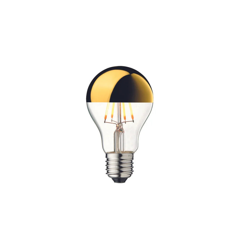 New Wave Optic Wall Sconce bulb option: gold crown-mirrored LED filament bulb