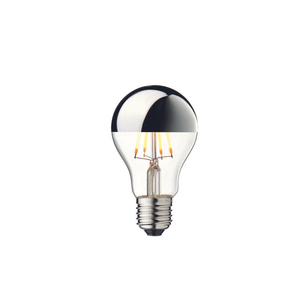 New Wave Optic Wall Sconce bulb option: silver crown-mirrored LED filament bulb