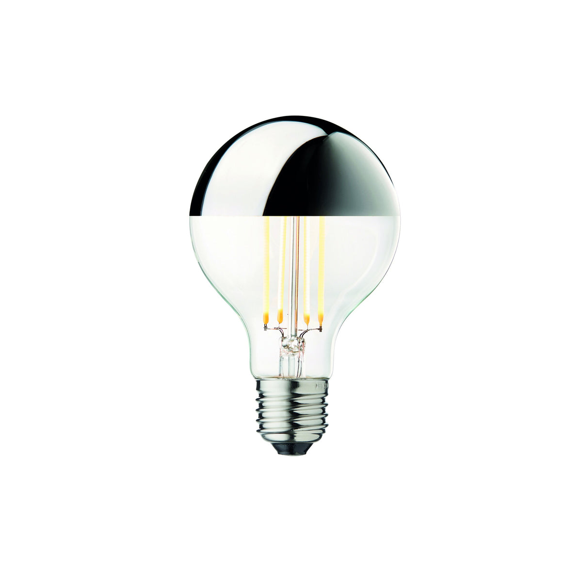 New Wave Optic Wall Sconce XL crown silver bulb with visible filaments, front view