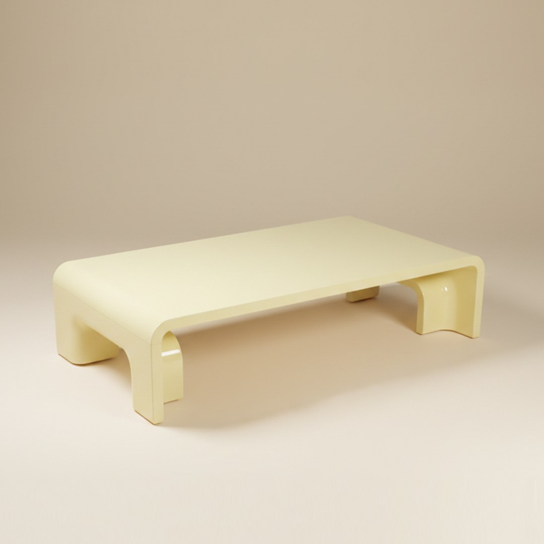 Pliè Center Table high gloss lacquered yellow by Maison Burgos