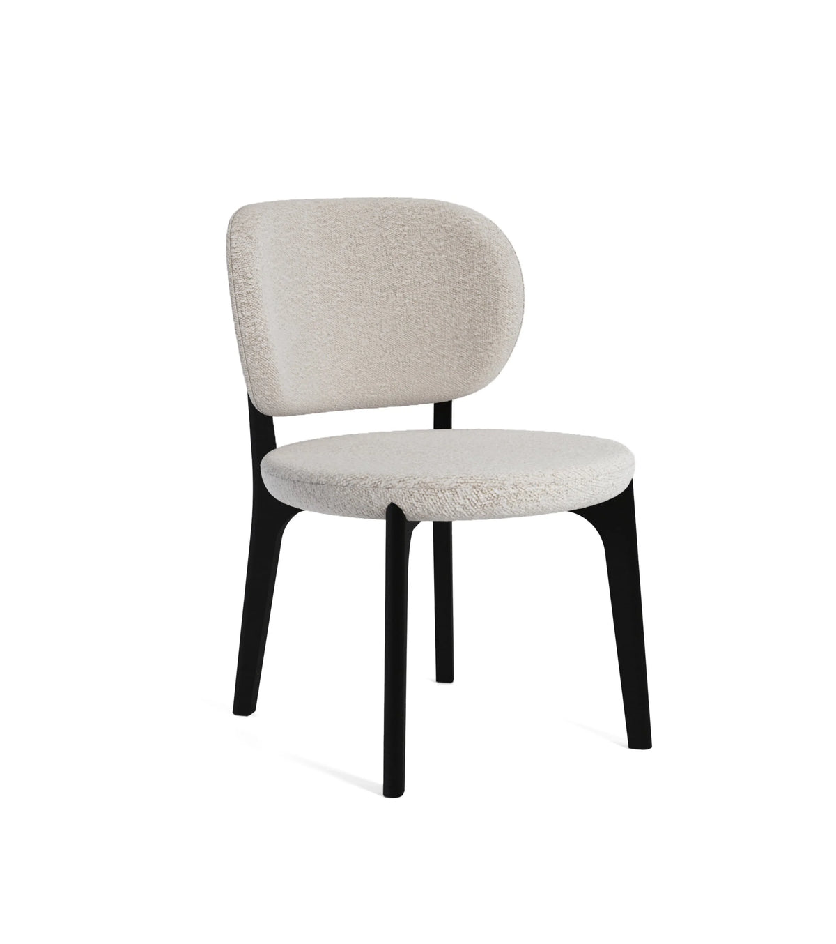 Richmond Lounge Chair in off-white bouclé with black wood legs