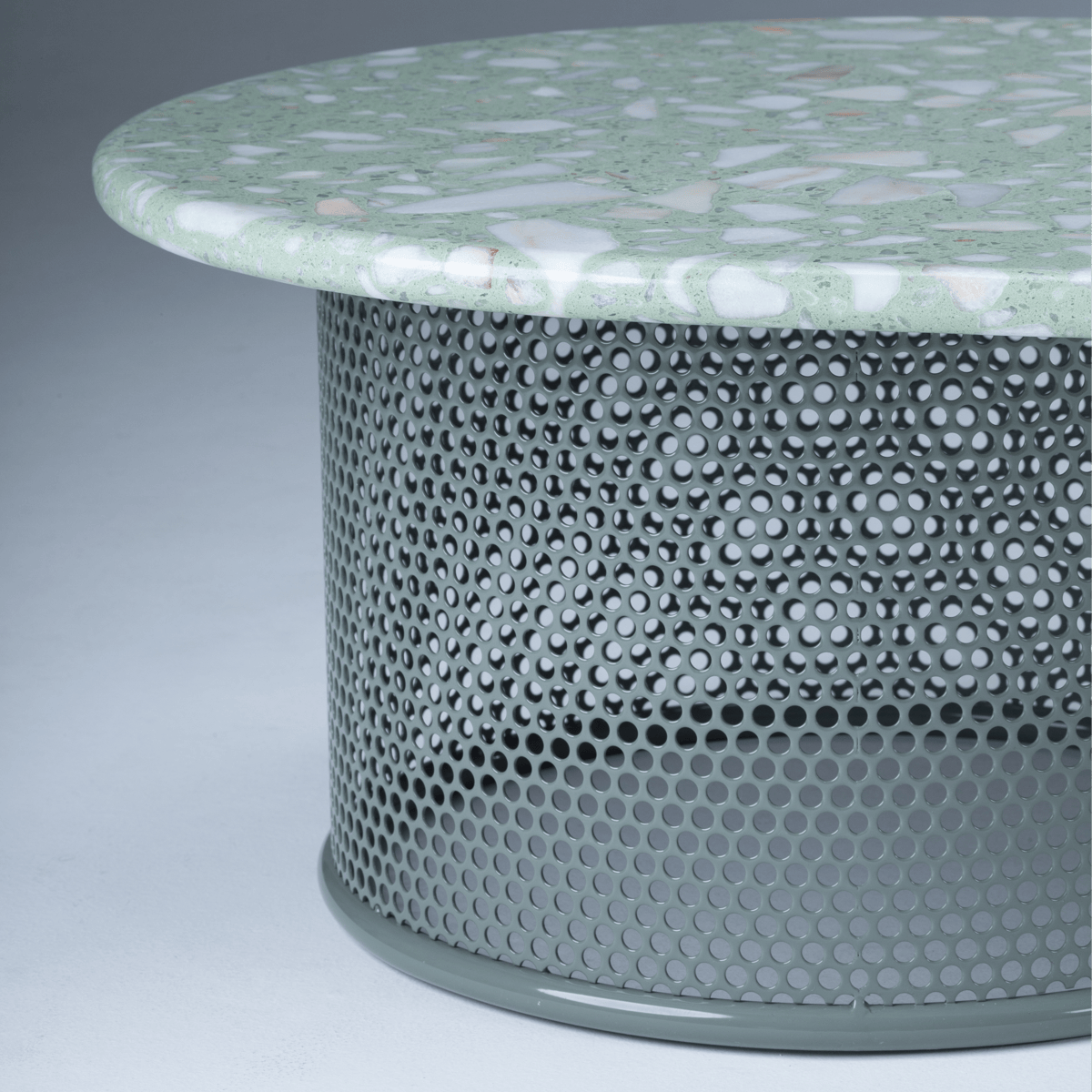 Riviera Coffee Table in Terrazzo Green, detail