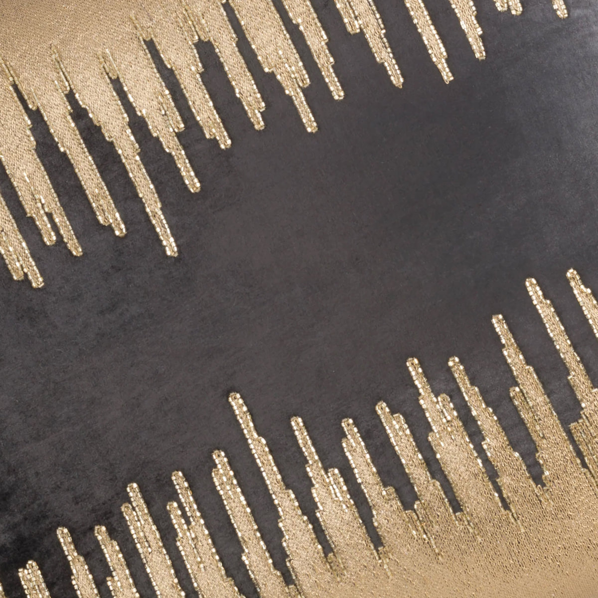 Sayra Pillow - Charcoal Gold, fabric close-up by Maison Burgos