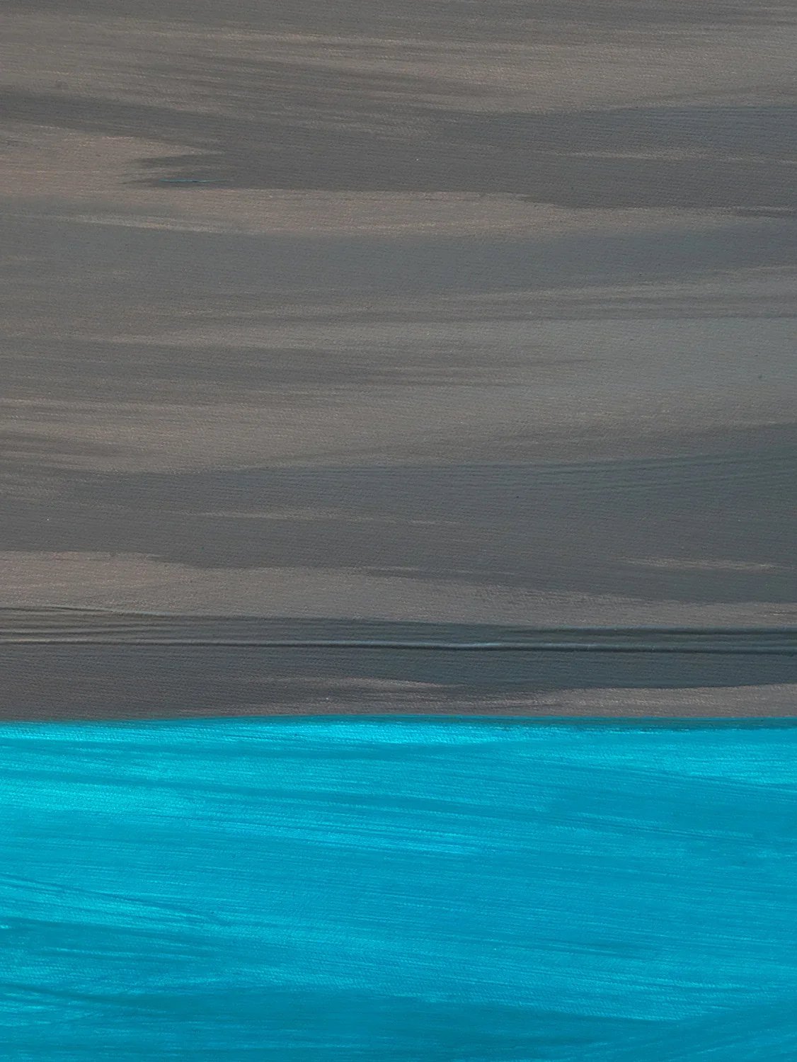 Mammalampa Sisters Pendant Light in Rain, canvas close-up of grey brushstrokes over a bright turquoise band