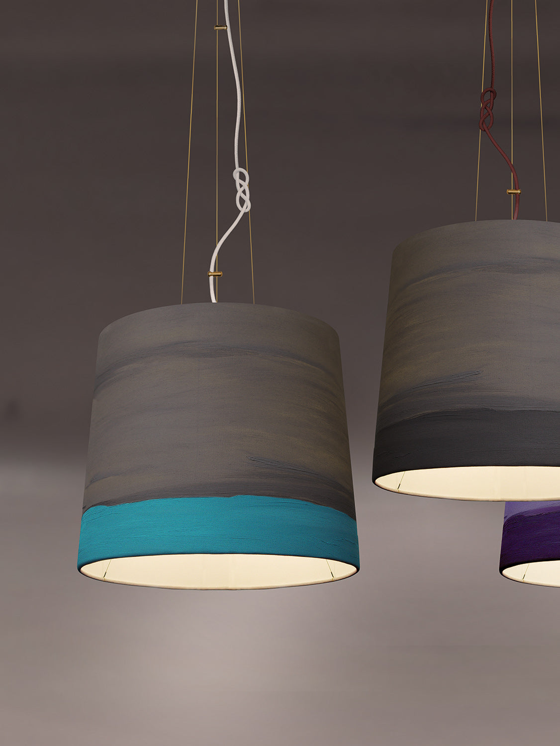 Mammalampa Sisters Pendant Light Medium in Rain, hanging in a room