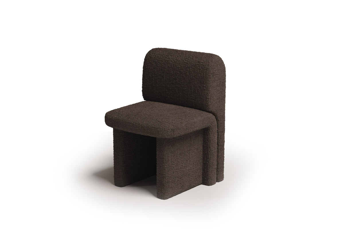 Slide Chair in dark brown fabric by Maison Burgos