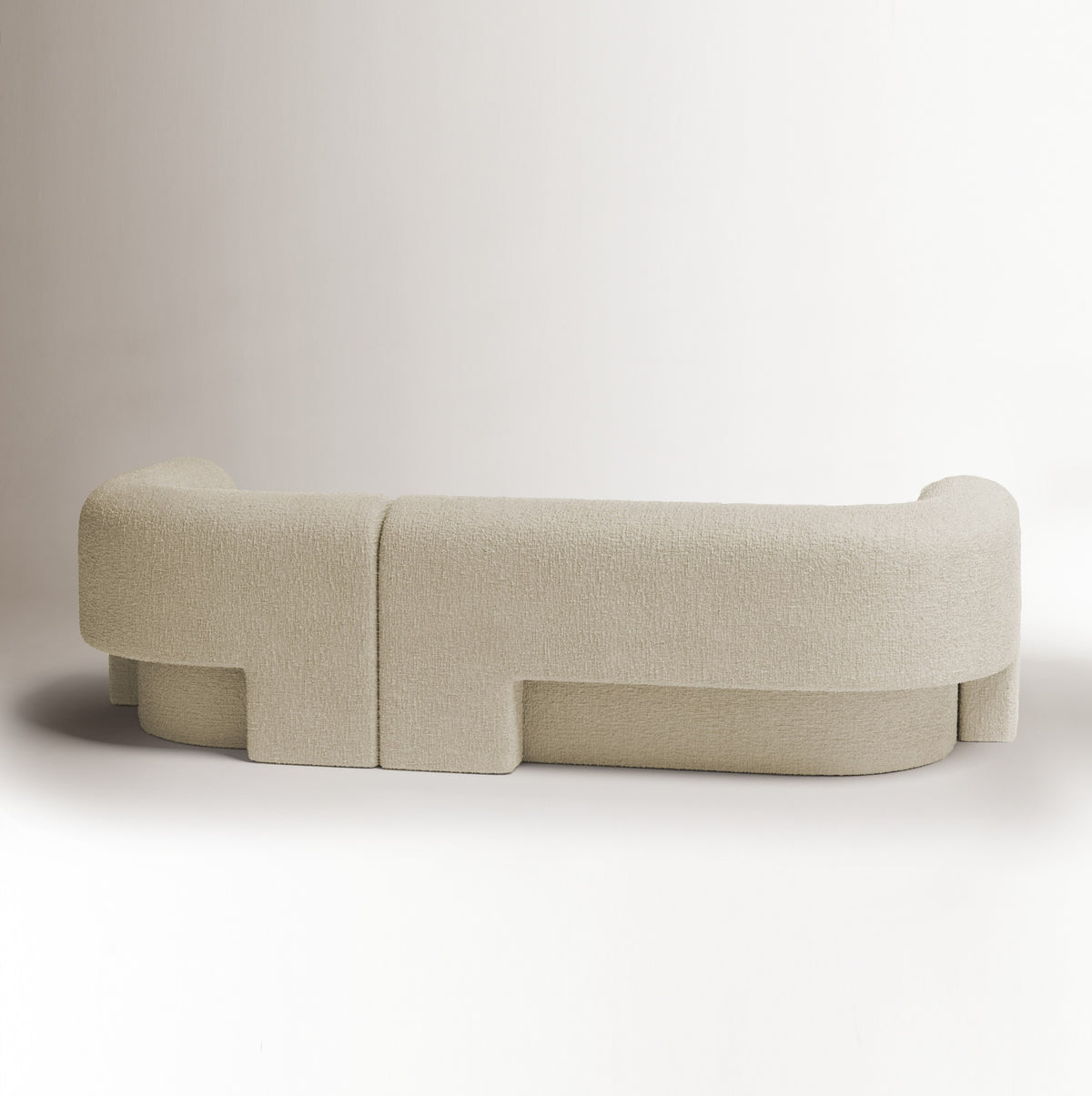 Slide Sectional Sofa Composition 1 in ivory fabric, back view, by Maison Burgos