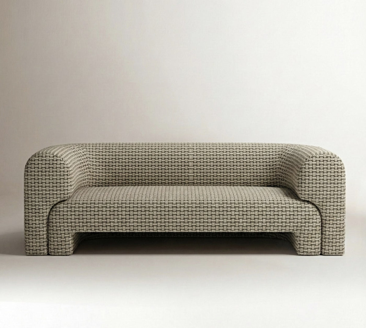 Slide Sofa in a grey woven fabric by Maison Burgos