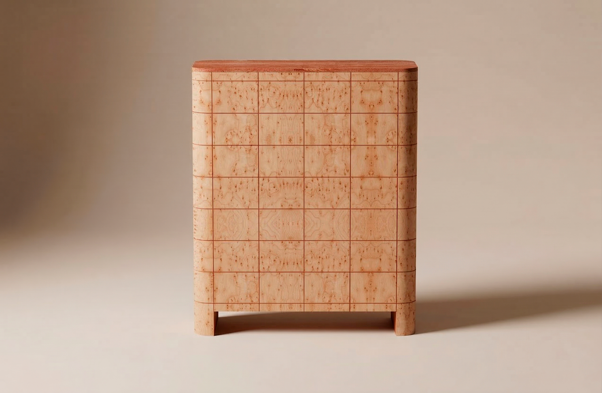 Soft Cage Bar Cabinet back view by Maison Burgos