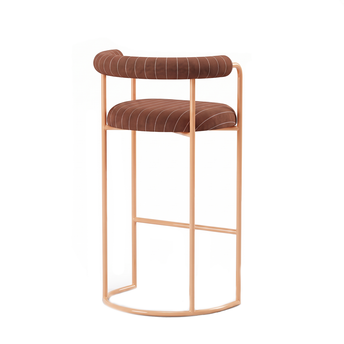 Volta Bar Stool Strasse Cinnamon back view by Maison Burgos