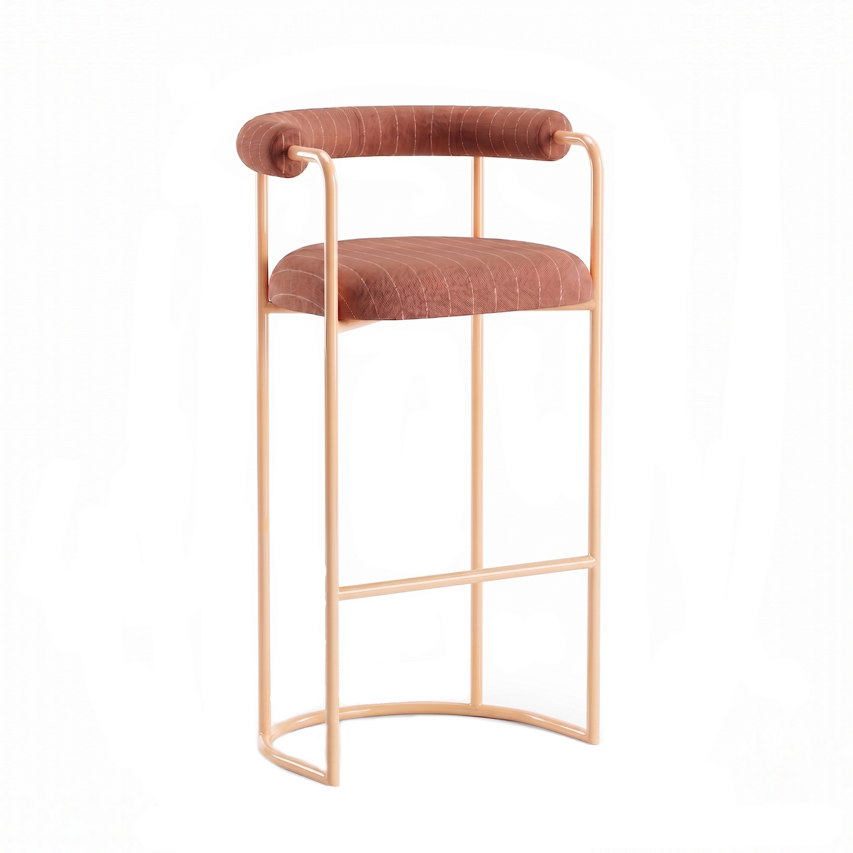 Volta Bar Stool Strasse Cinnamon three-quarter view by Maison Burgos