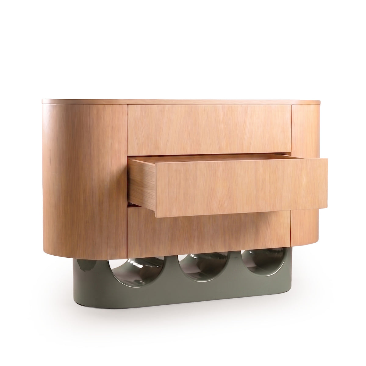Wave Chest of Drawers with drawer open by Maison Burgos